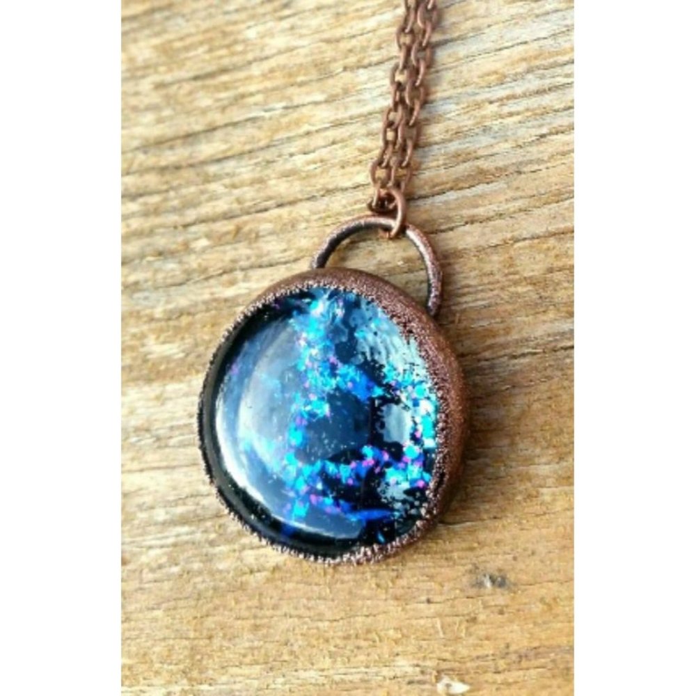 Blue glitter Necklace